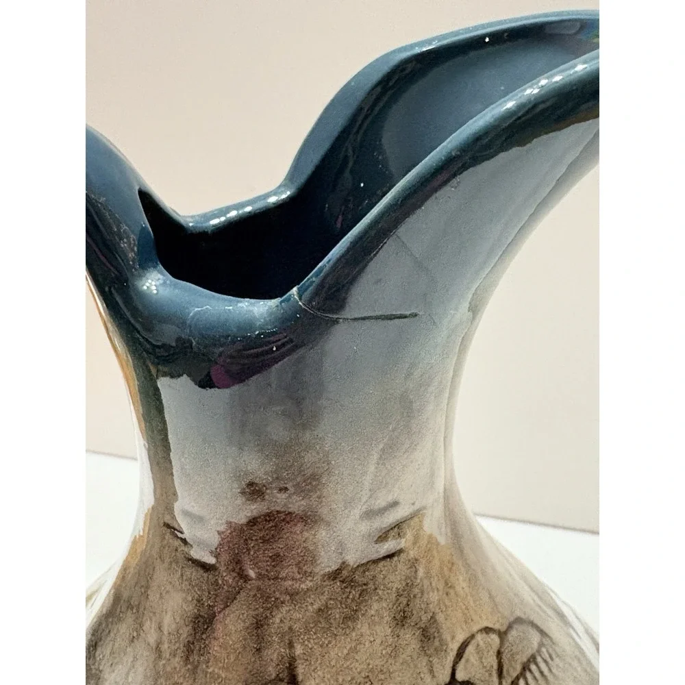 NATIVE American Style Ceramic‎ Jug/Vase/pitcher Vessel With Flaw